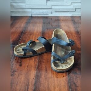 Birkenstock Mayari Black Toe Loop Sandals EU 42 US 11 Cork Footbed Comfort